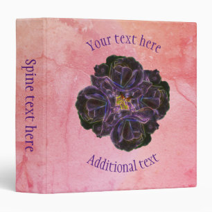 Purple Rose Flower Bouquet Art Personalized Binder
