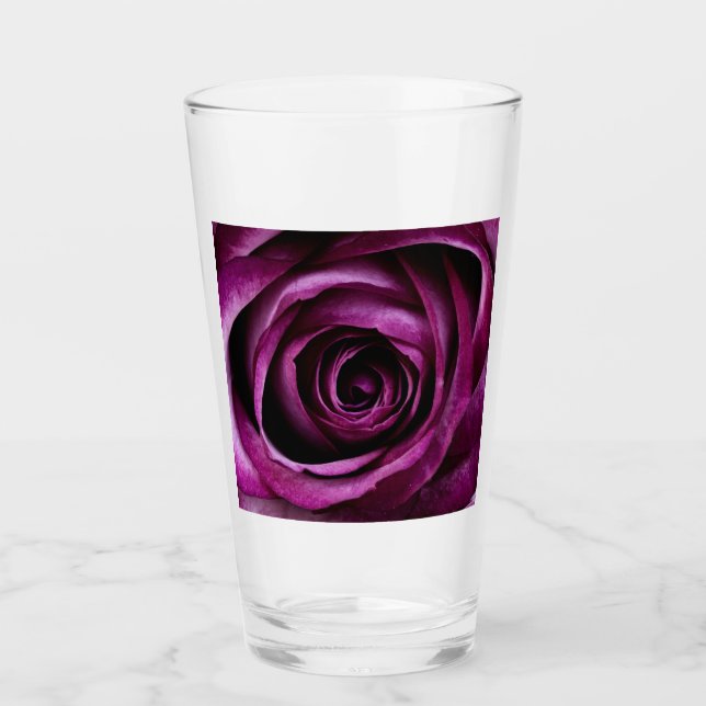 Purple Rose Flower Glass (Front)