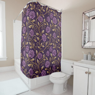 Purple Rose & Gold Luxurious Floral Personalized