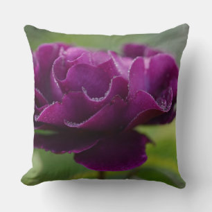 Purple Rose Happy Valentine's day Throw Pillow