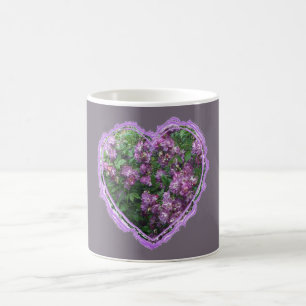 Purple Rose Heart Coffee Mug