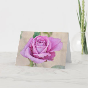 Purple Rose in Bloom Art Note Card