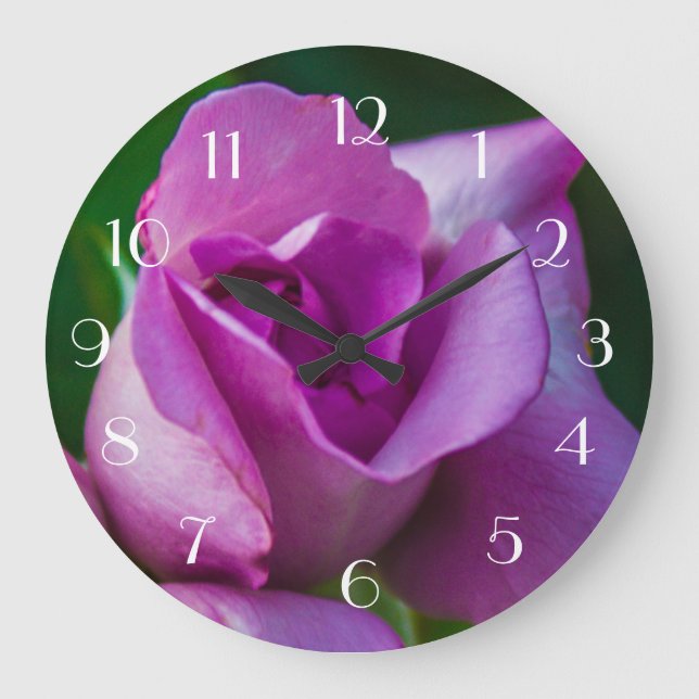 Purple Rose Large Clock (Front)