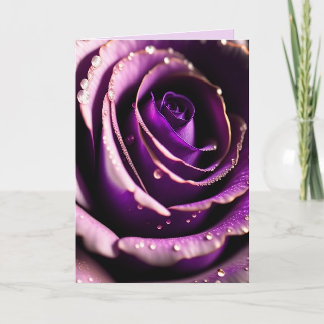 PURPLE ROSE LOVE YOU BIRTHDAY Greeting Card (Front)