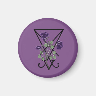 Purple Rose Lucifer Symbol Gothic Occult Magnet
