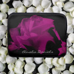 Purple Rose Personalized Laptop Sleeve<br><div class="desc">Elevate your tech style with a touch of dramatic elegance. This personalized laptop case features a stunning purple rose on a black background. Perfect for those who want to protect their laptop while making a bold statement.</div>