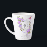 Purple Rose Ribbon 40th Birthday Latte Mug<br><div class="desc">Lovely and elegant rose with butterfly.</div>