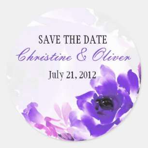 Purple Rose Romantic Wedding Sticker