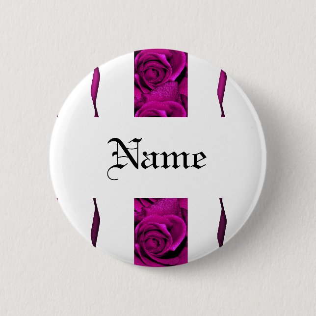 Purple rose roses elegant 2 inch round button (Front)