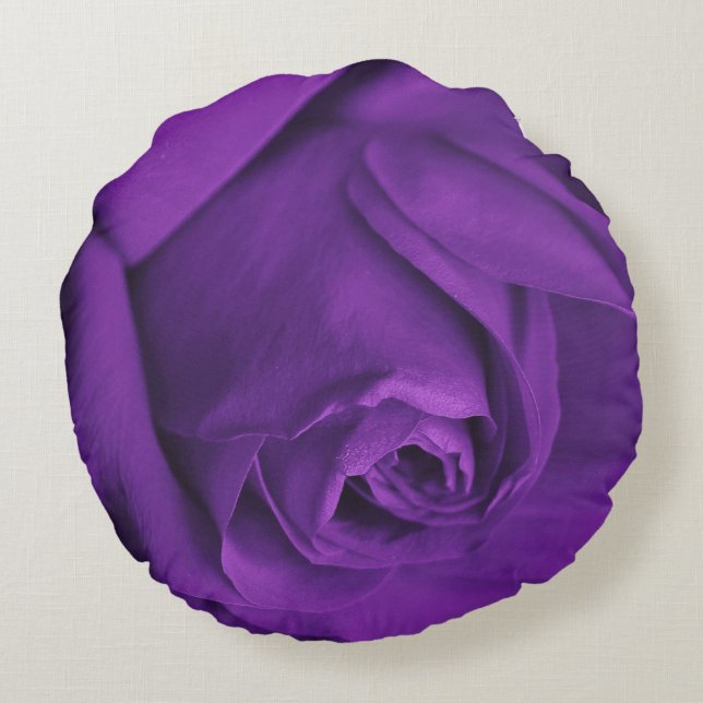 Purple Rose Round Pillow (Back)