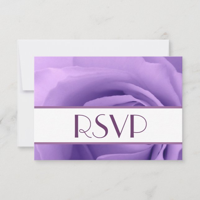 Purple Rose RSVP Wedding Response (Front)
