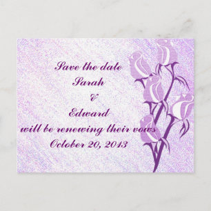 Purple Rose Save the Date Postcard