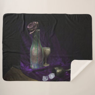 PURPLE ROSE SHERPA BLANKET