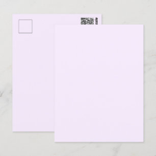 Purple Rose Soft Pale White Pastel Solid Colour Postcard