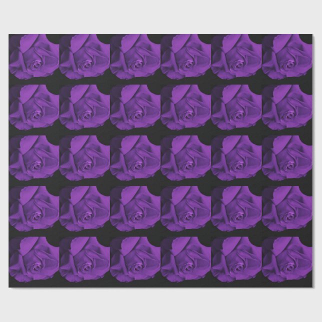 Purple Rose Valentine's Day Wrapping Paper (Flat)