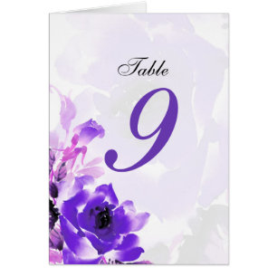 Purple Rose Wedding Table Seating Number