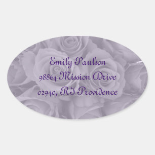 purple roses address labels
