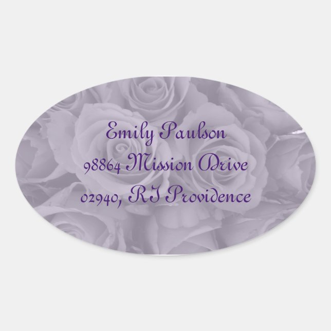 purple roses address labels (Front)