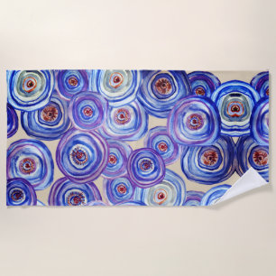 Purple Roses Asbtaract  Beach Towel