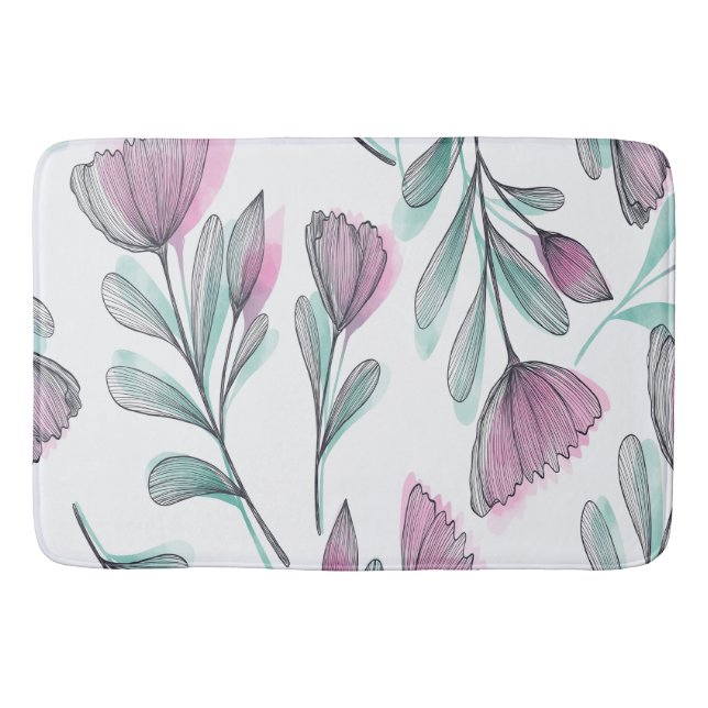 Purple roses bath mat (Front)