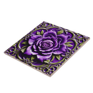 Purple Roses Beautiful Popular Collection Tile