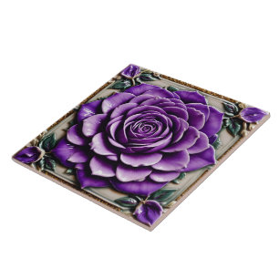 Purple Roses Beautiful Trendy Collection Tile