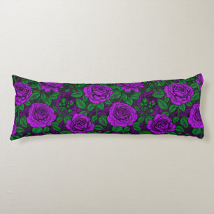 Purple roses body pillow