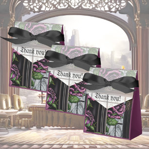 Purple roses by the window - gothic style wedding  favor box