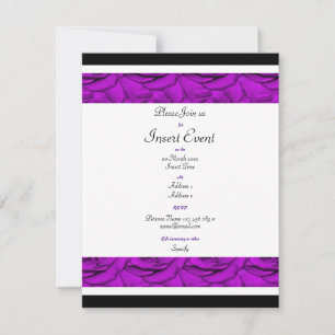 Purple roses - customizable invitation template