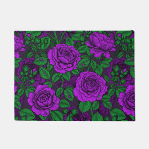 Purple roses doormat