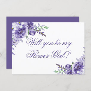 Purple Roses   Elegant Bridal Party Proposal Invitation