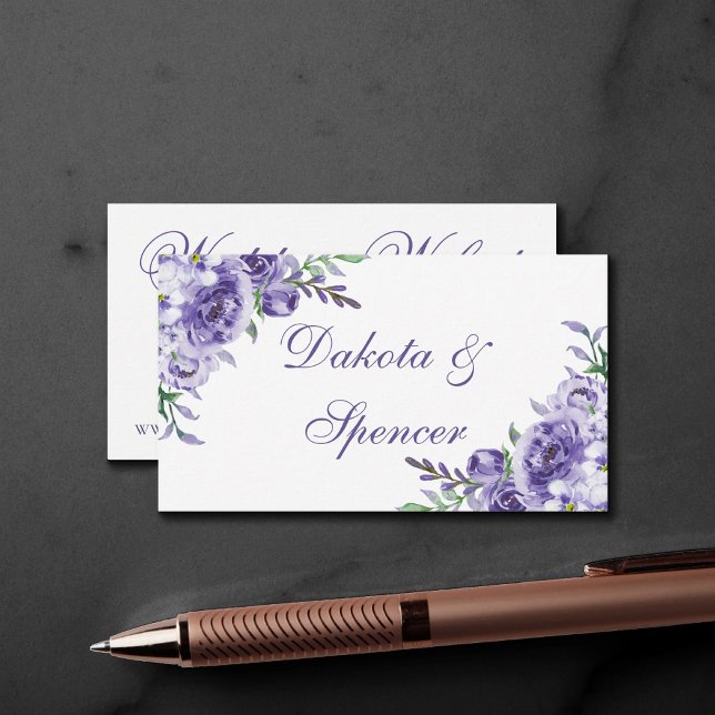 Purple Roses | Elegant Watercolor Floral Website Enclosure Card (Creator Uploaded)