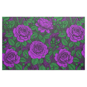 Purple roses fabric
