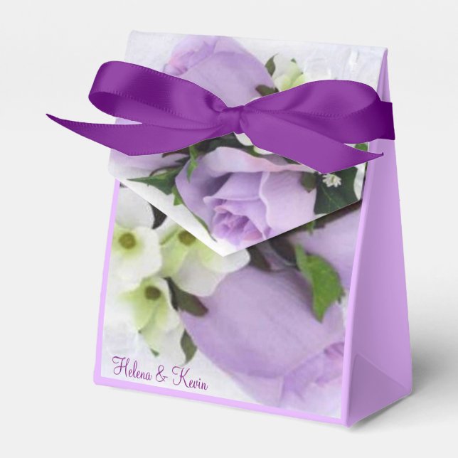 Purple Roses Favor Box (Front Side)