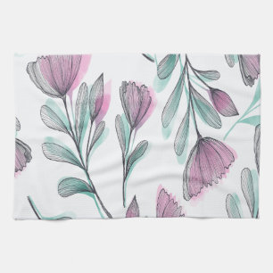 Purple roses kitchen towel
