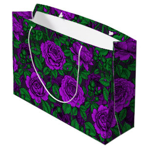 Purple roses large gift bag