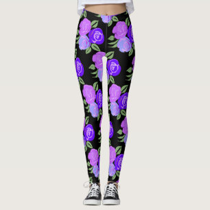 Purple Roses Leggings