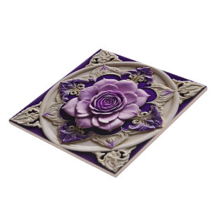 Purple Roses Modern Beautiful Collection Ceramic Tile