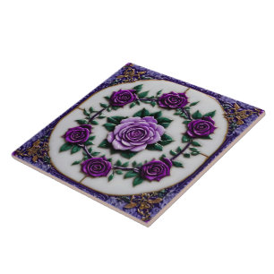 Purple Roses Popular Beautiful Collection Tile