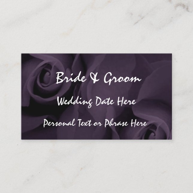 PURPLE Roses Rappel Insertion - Faire-part de mari (Devant)