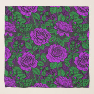 Purple roses scarf