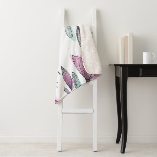 Purple roses sherpa blanket (In Situ)