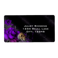 Purple Roses + Skull Gothic Goth Fantasy Magical