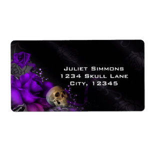 Purple Roses + Skull Gothic Goth Fantasy Magical
