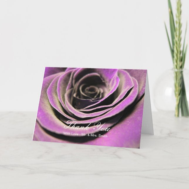 Purple Roses Thank You Note (Front)