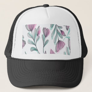 Purple roses trucker hat
