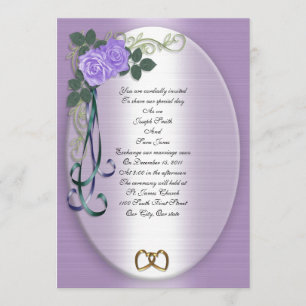 Purple Roses Wedding Invitation