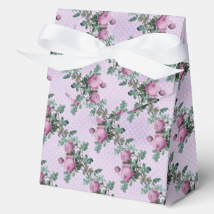 Purple Roses & White Polka Dot Vintage Style  Favor Box