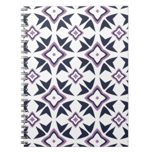 Purple Rotor Geometric Spiral Notebook