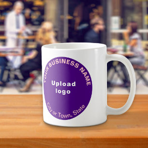 Purple Round Business Brand on Mug